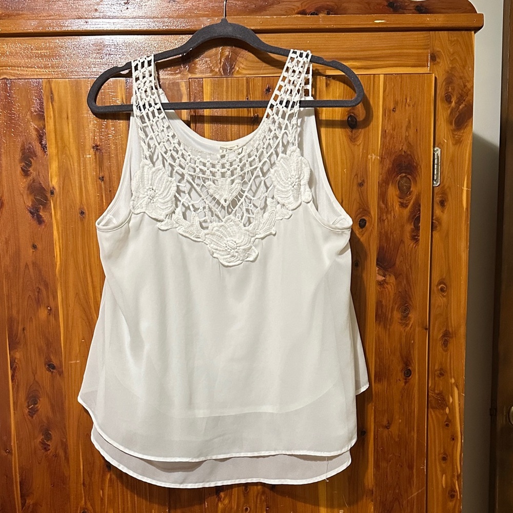 Japna Elegant White Lace Women's Top XL
